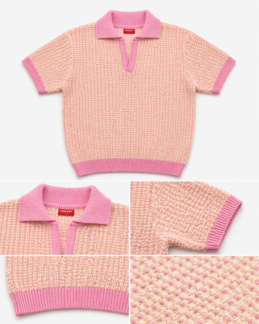 Aurelian Textura polo pink