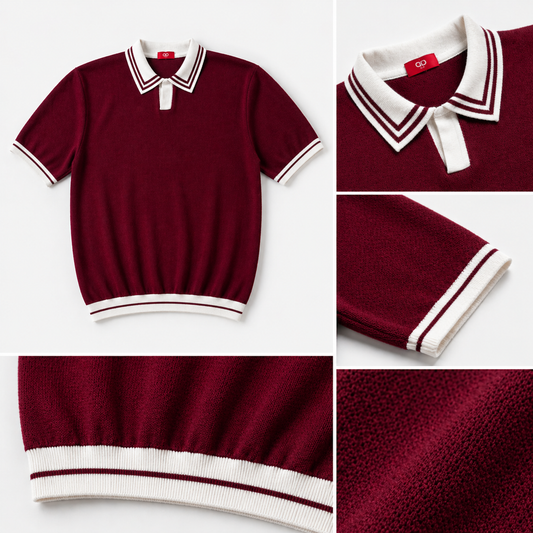 Verdant club polo wine red