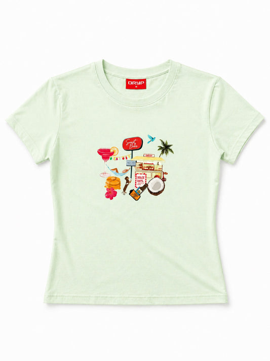 Mint riviera baby tee