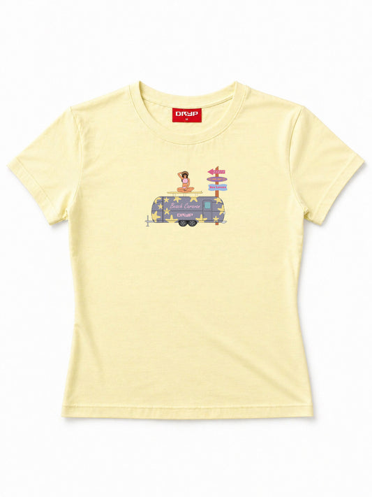 Beach caravan baby tee