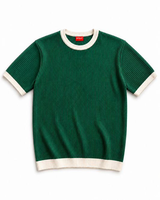 Knit Ringer T-shirt bottle green