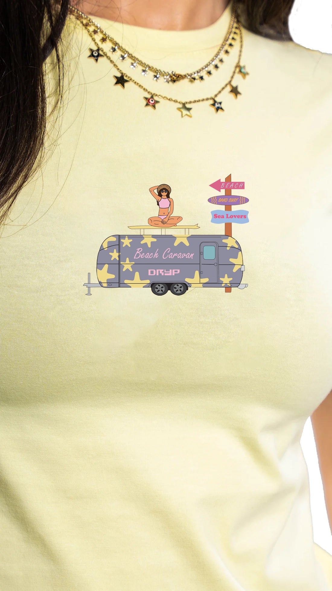 Beach caravan baby tee