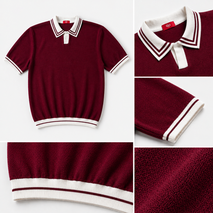 Verdant club polo wine red