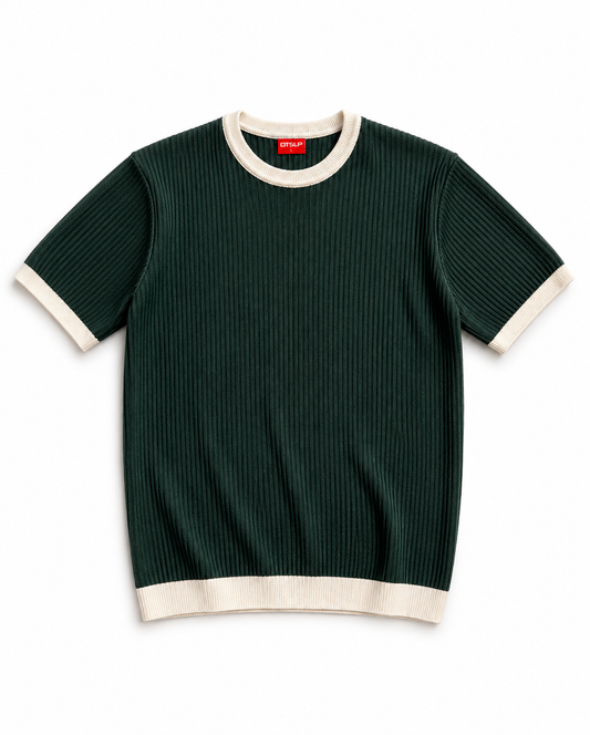 Knit Ringer T-shirt bottle green
