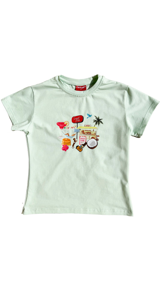Mint riviera baby tee